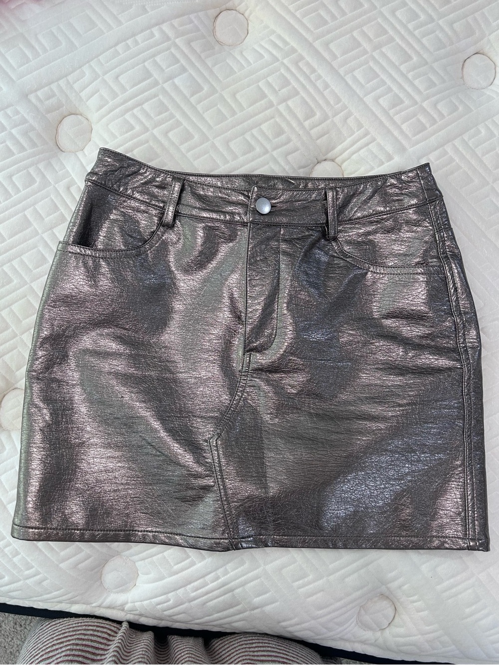 Metallic Bronze Mini Skirt